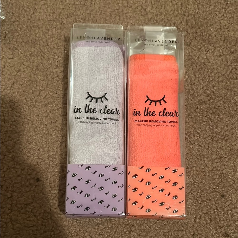 Lemon Lavender Makeup Removing Towels - Purple and Orange Set